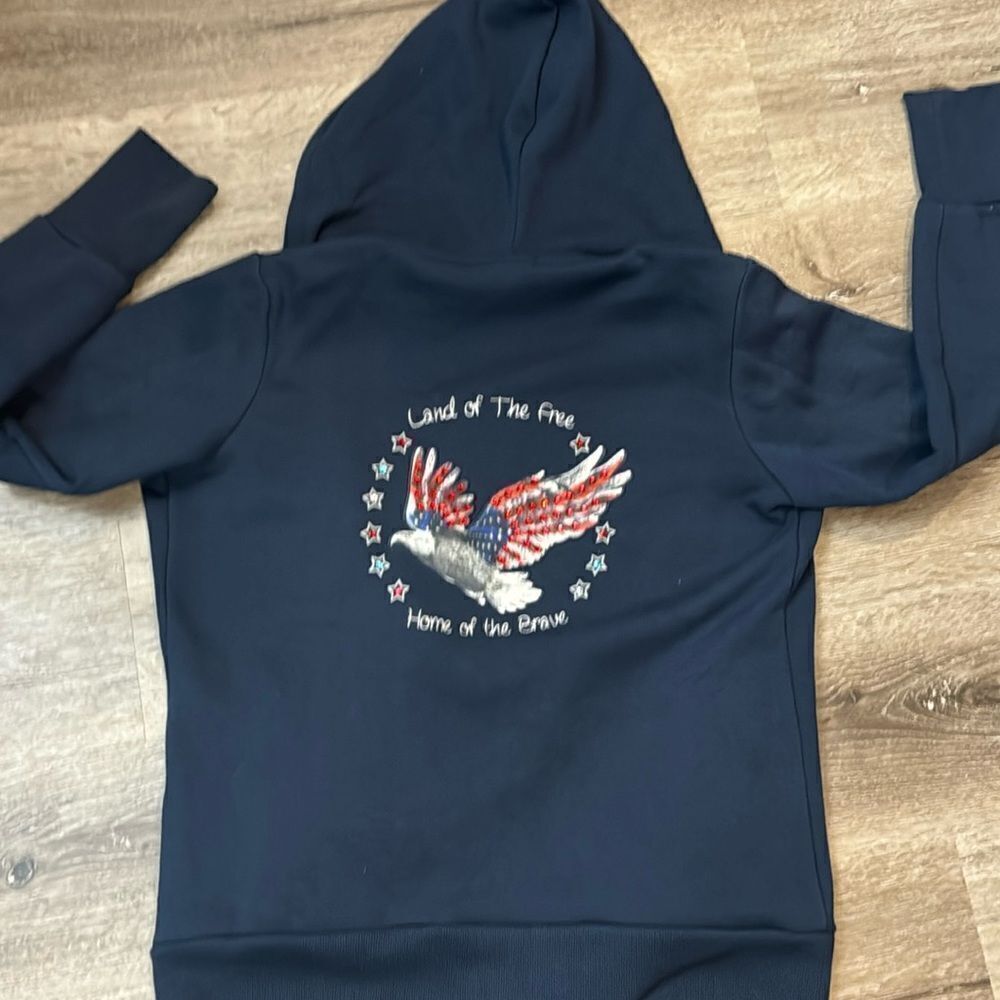 BRADFORD EXCHANGE  WOMENS  FULL  ZIP HOODIE  PATRIOTIC